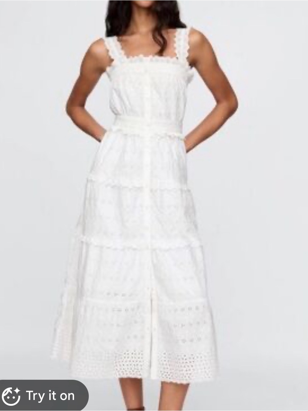 Gap x Doen White Eyelet Midi Dress - Women's Elegant Summer Dress